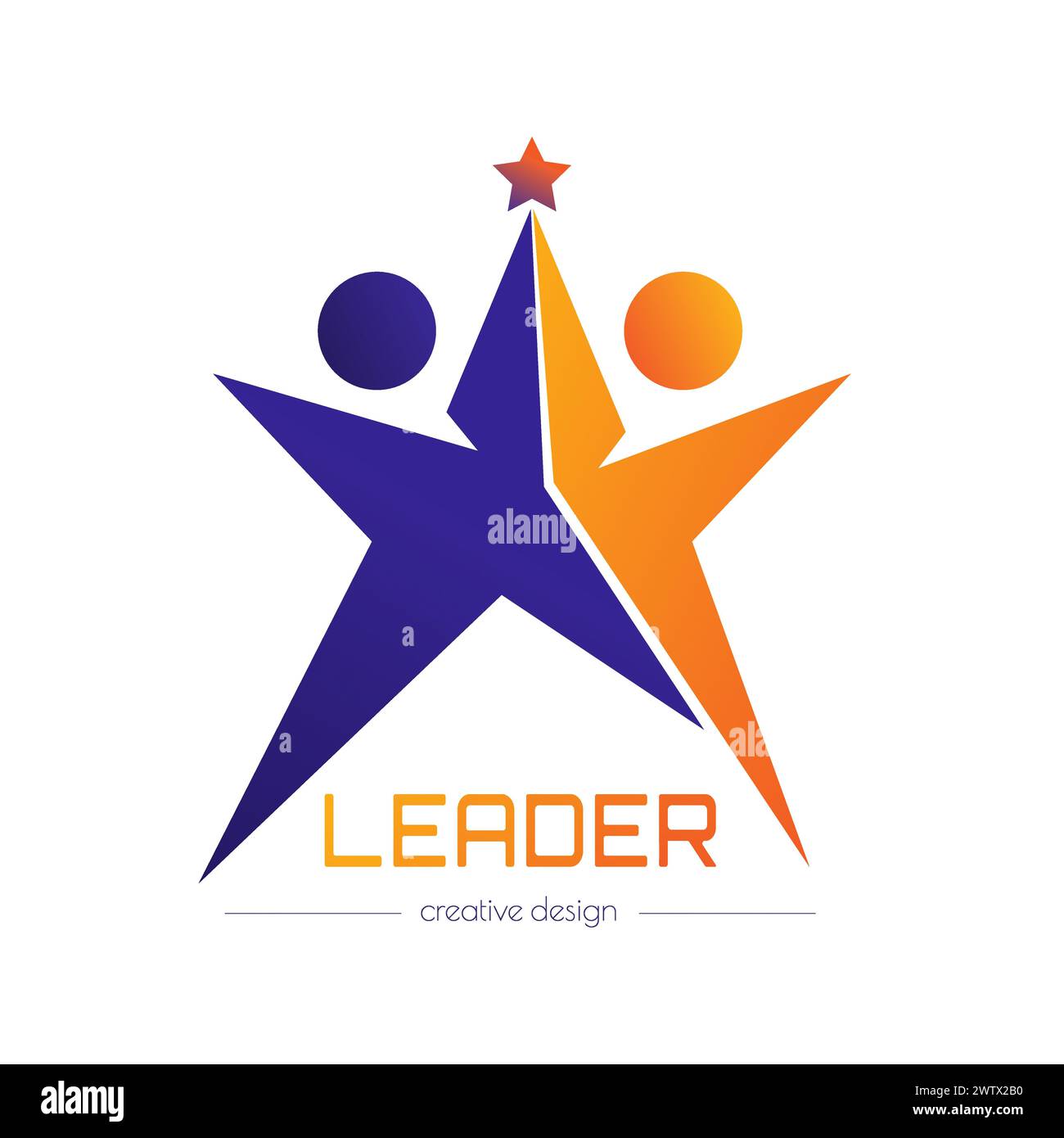 Leader. Template of a logo, sticker, brand or label for a creative idea ...