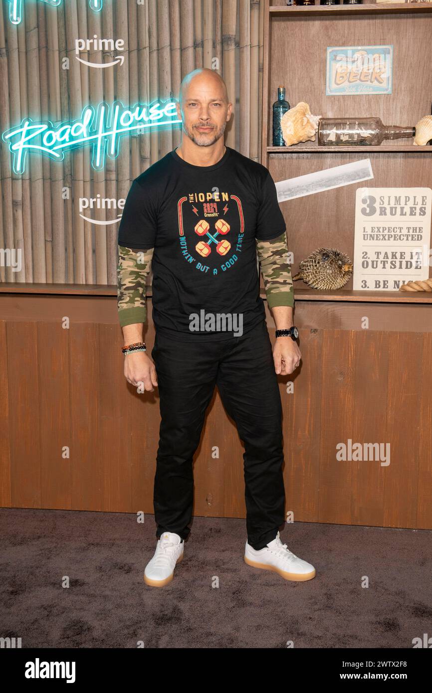 New York, United States. 19th Mar, 2024. NEW YORK, NEW YORK - MARCH 19: Berto Colon attends the 'Road House' New York Premiere at Jazz at Lincoln Center on March 19, 2024 in New York City. Credit: Ron Adar/Alamy Live News Stock Photo