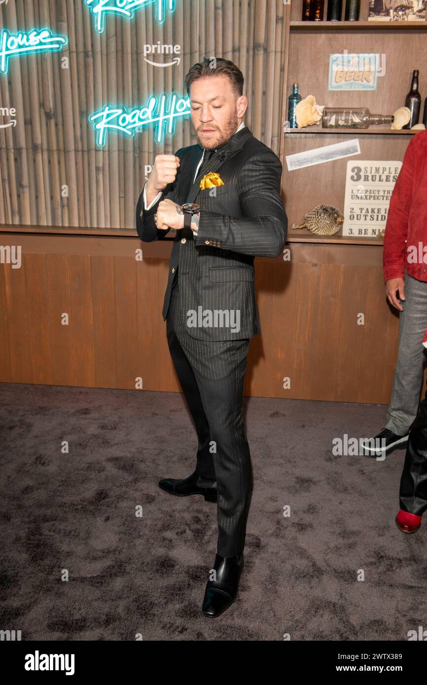 New York, United States. 19th Mar, 2024. NEW YORK, NEW YORK - MARCH 19: Conor McGregor attends the 'Road House' New York Premiere at Jazz at Lincoln Center on March 19, 2024 in New York City. Credit: Ron Adar/Alamy Live News Stock Photo