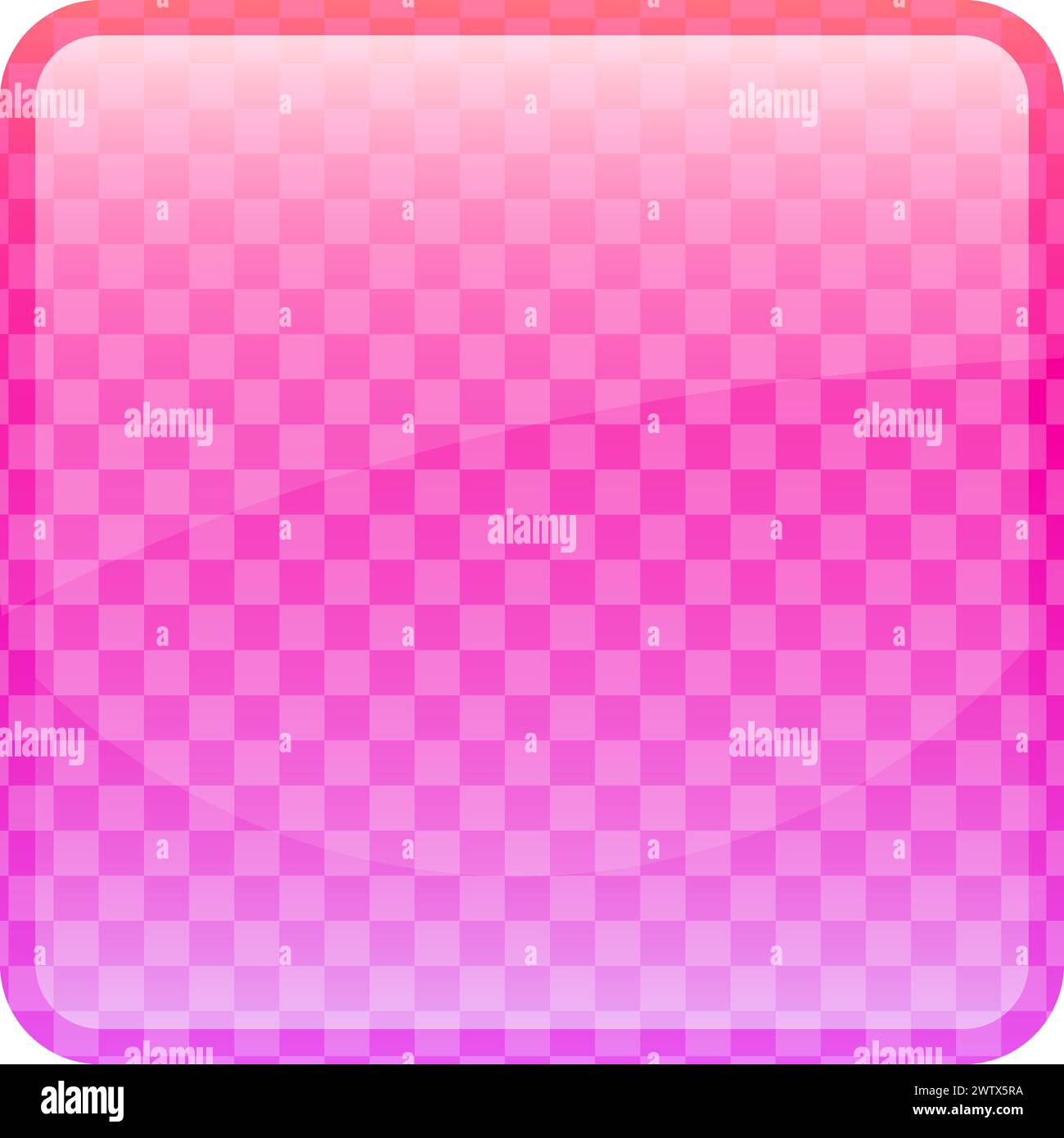 Pink glossy transparent button. Cartoon ui element Stock Vector
