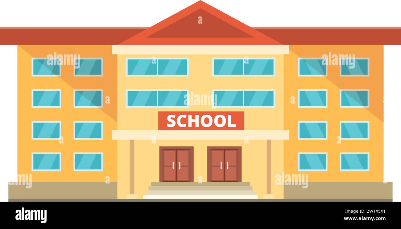 School building. Education symbol. Academic architecture facade Stock Vector