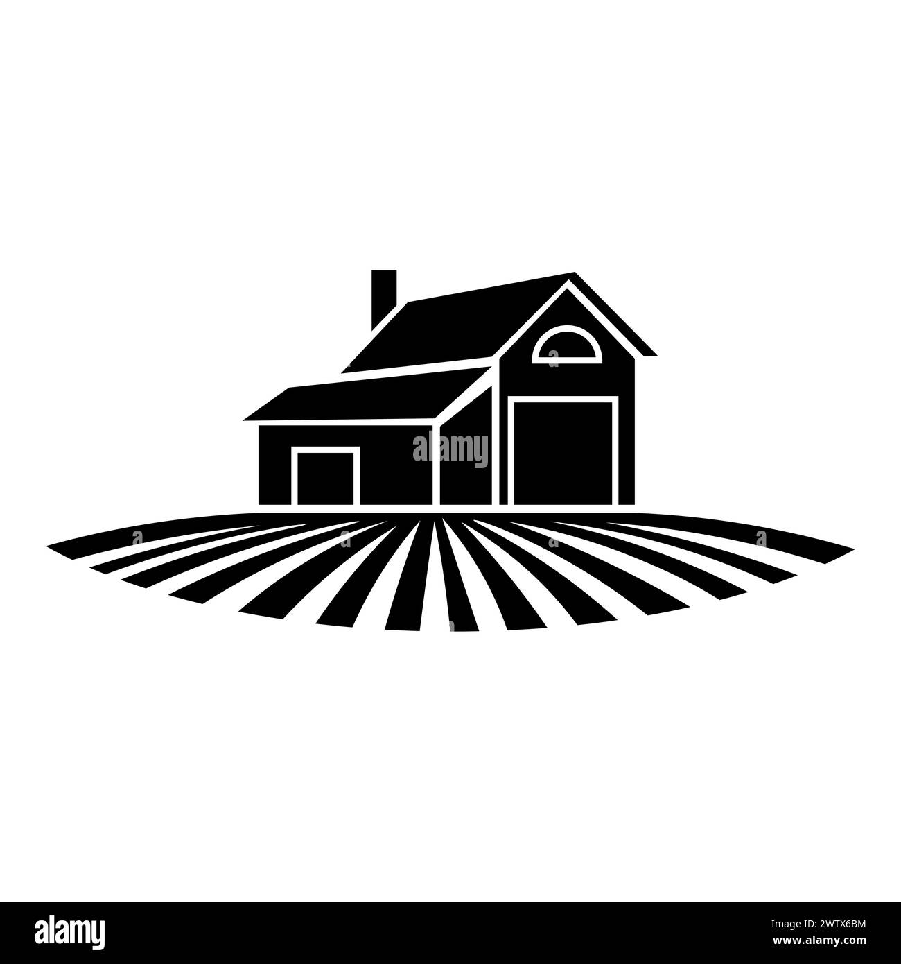 black vector farmhouse icon on white background Stock Vector Image ...