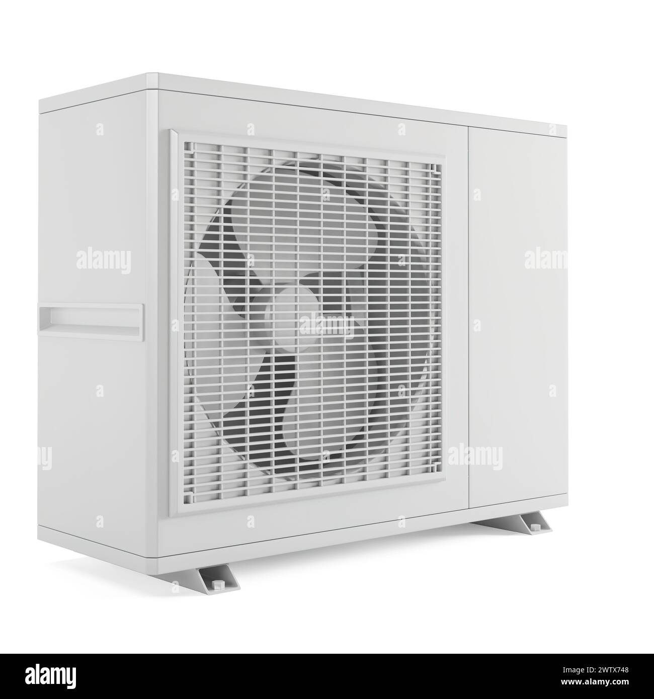 A 3D realistic rendering of an air conditioner on a white background ...