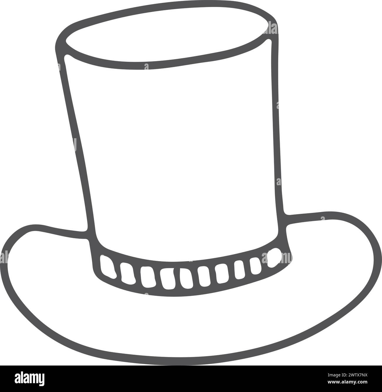 Top hat doodle. Retro male head accessory Stock Vector Image & Art - Alamy