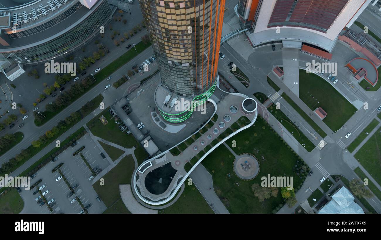 Photo inspiration: Picture Idea: Modern Glowing High Rise In Daytime Stock Footage Top View