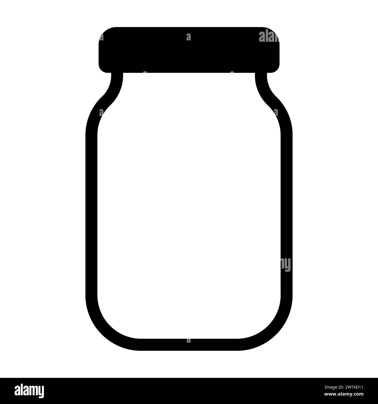 black vector jar icon on white background Stock Vector