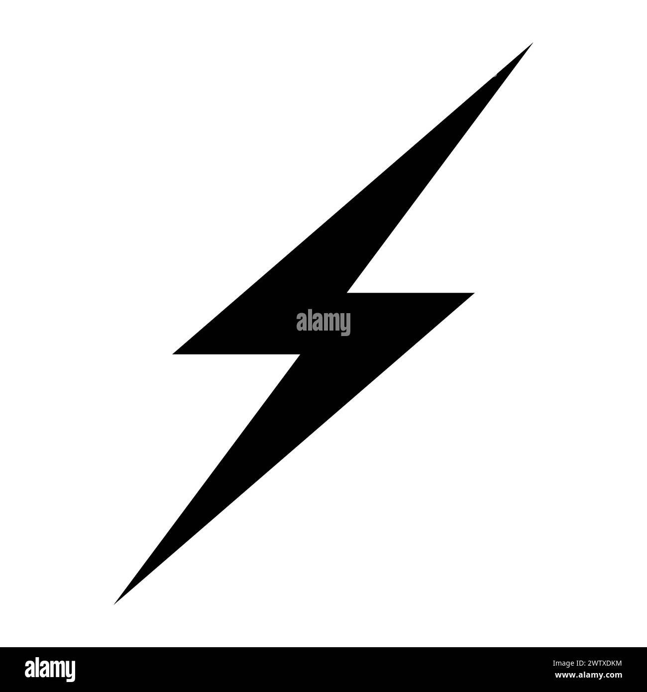 black vector lightning icon on white background Stock Vector