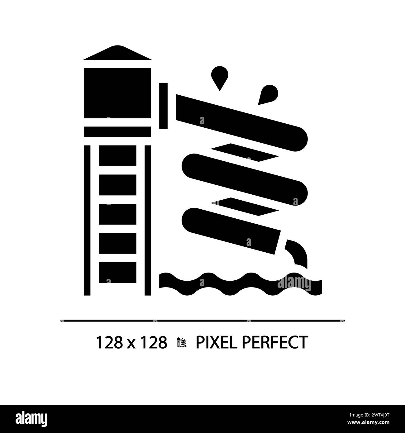 Waterslide pixel perfect black glyph icon Stock Vector Image & Art - Alamy
