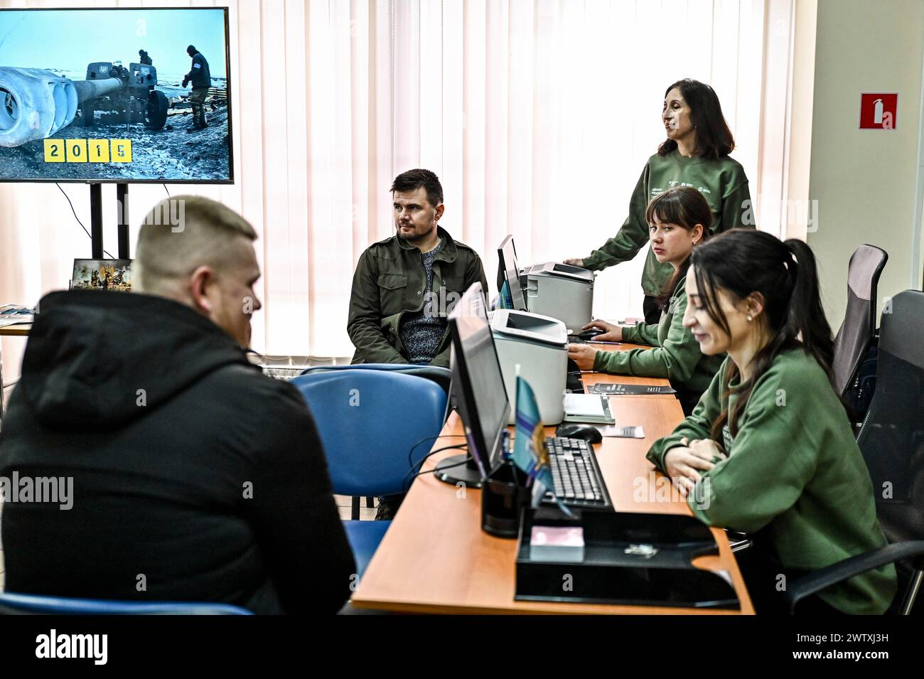 ZAPORIZHZHIA, UKRAINE - MARCH 19, 2024 - During the second Ukrainian army recruitment center, Zaporizhzhia, south-eastern Ukraine. Stock Photo