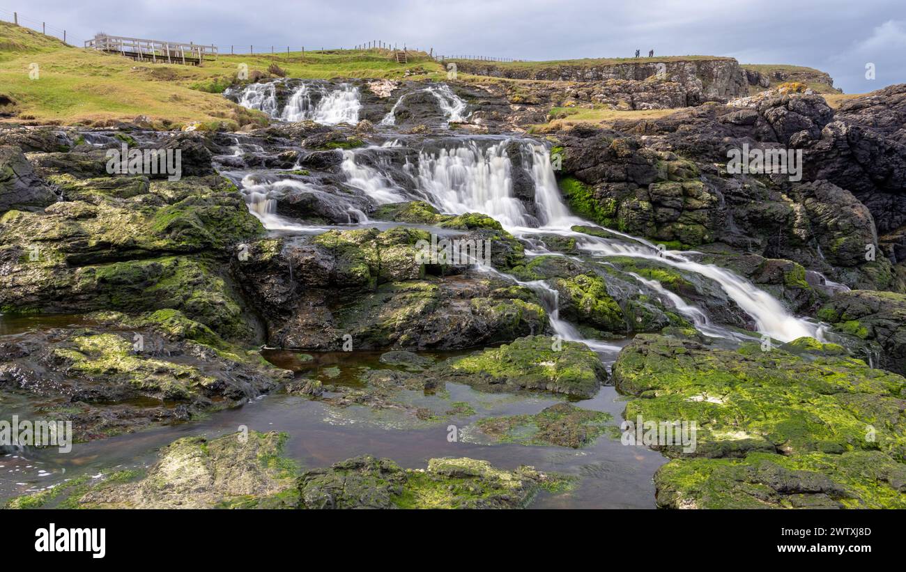 Dunseverick Falls, Co. Antrim coast , Northern Ireland Stock Photo