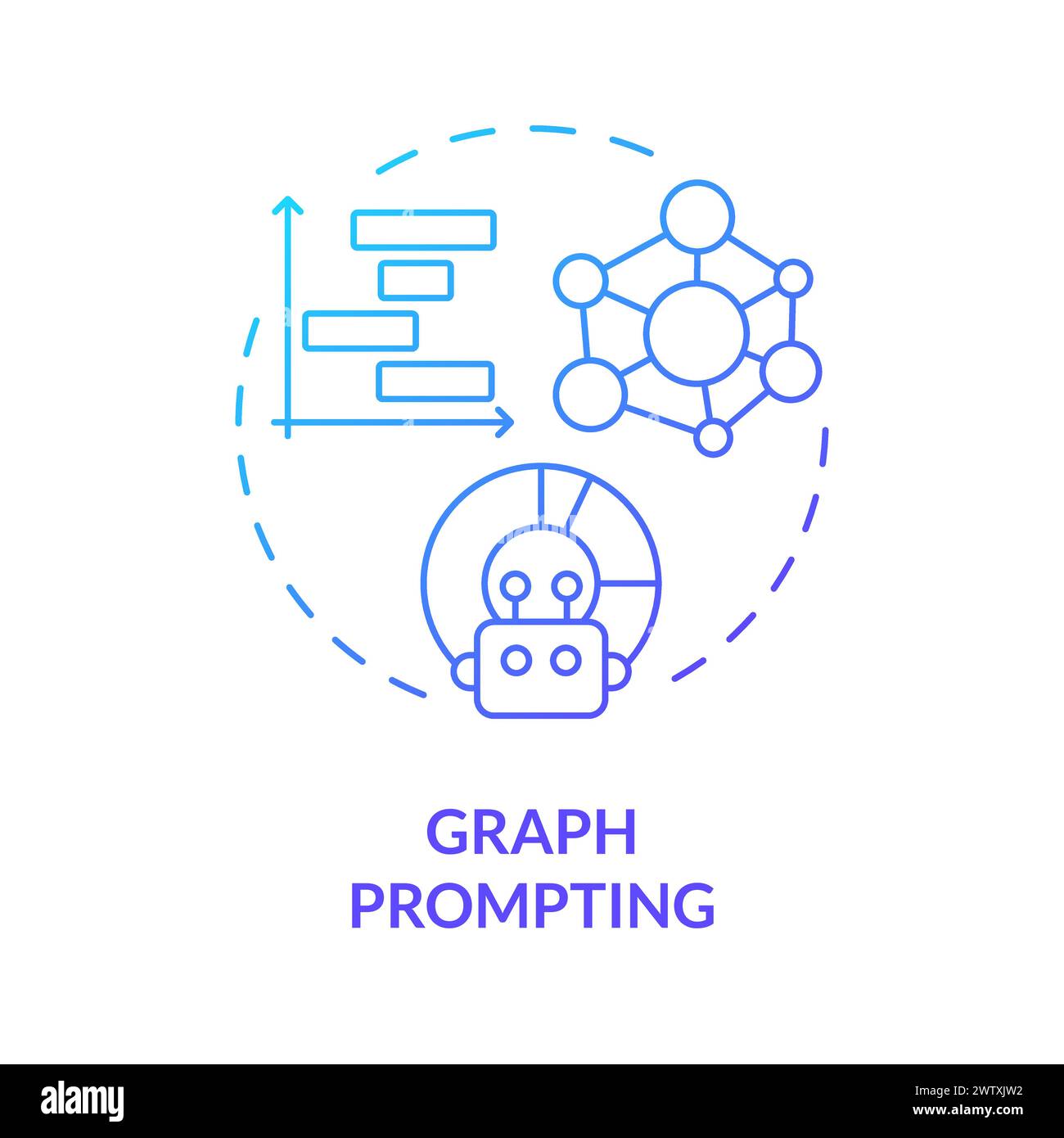 Graph prompting blue gradient concept icon Stock Vector