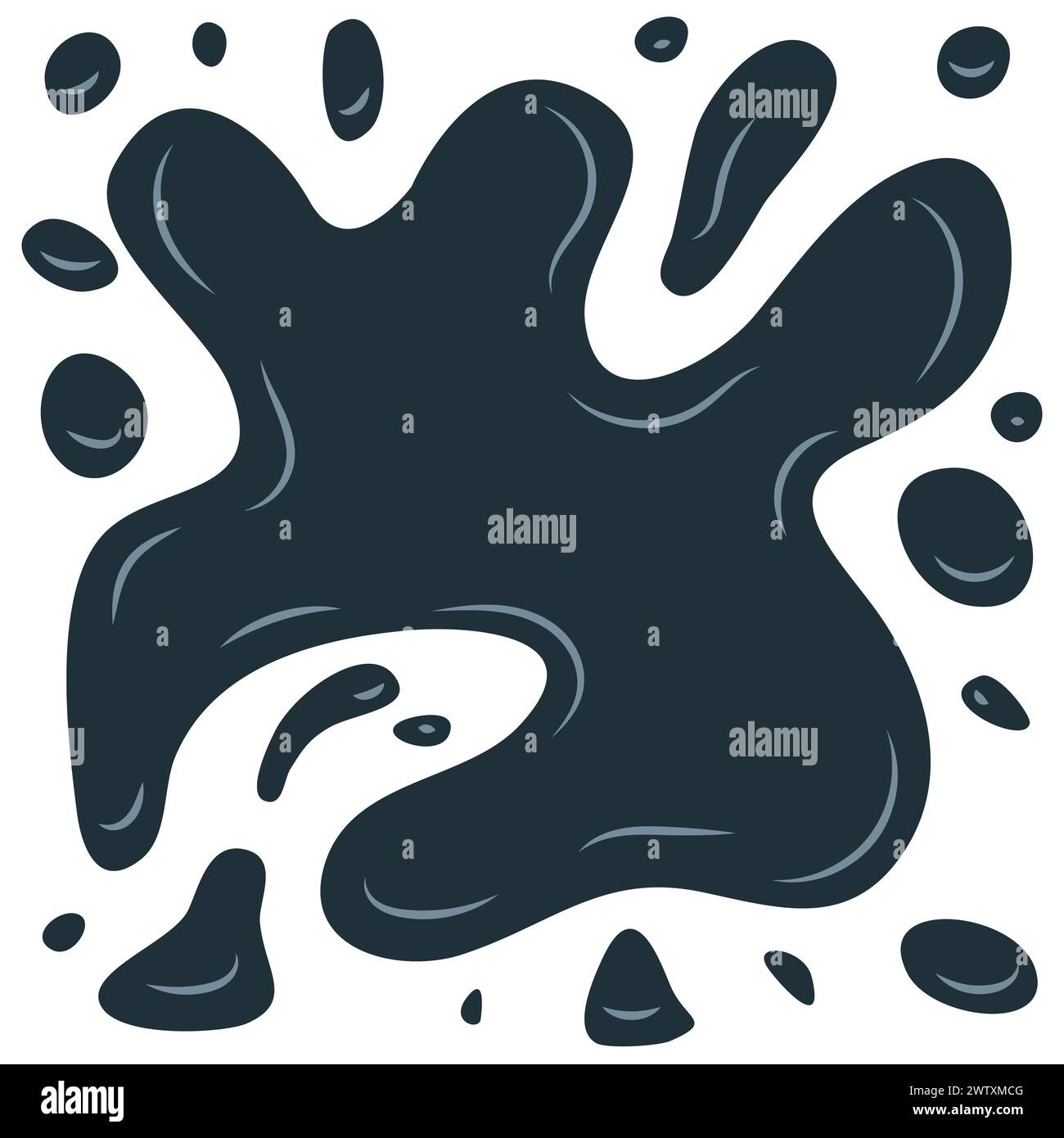 Black splash on a white background. Vector illustration Stock Vector