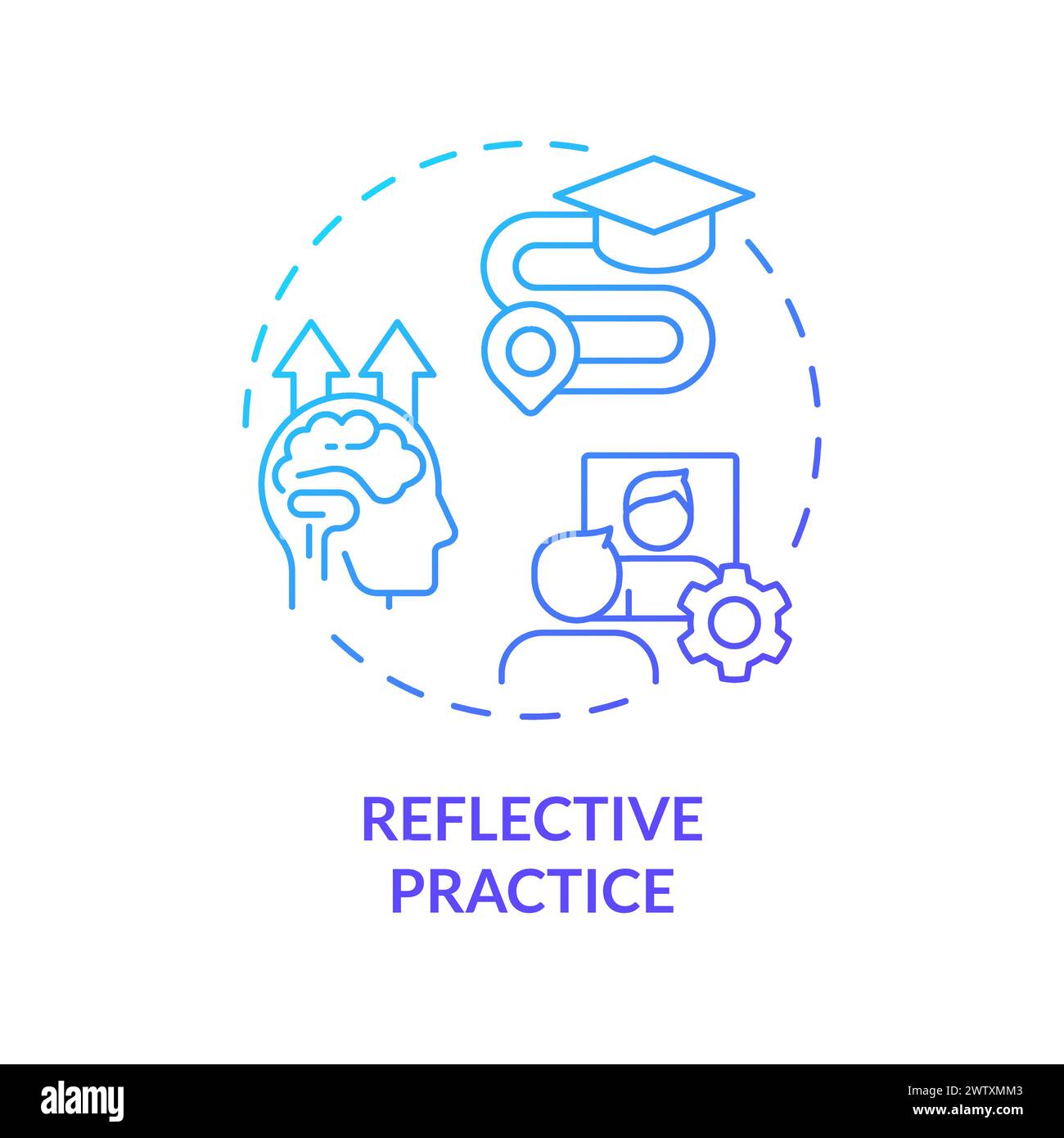 Reflective practice blue gradient concept icon Stock Vector Image & Art ...