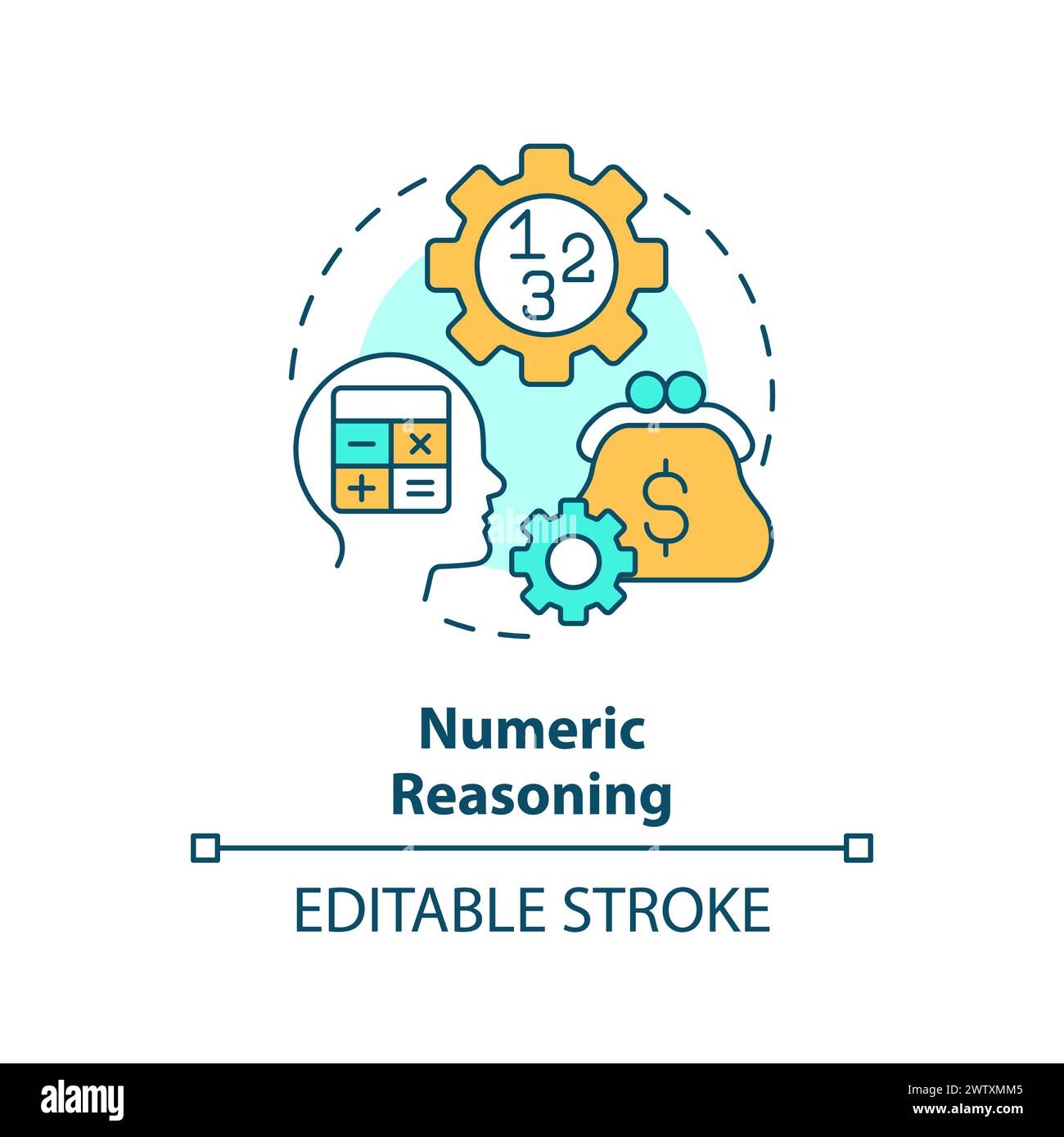 Numeric reasoning multi color concept icon Stock Vector Image & Art - Alamy image.