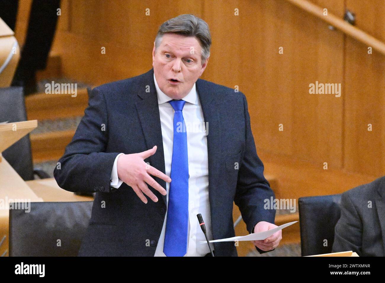 Edinburgh Scotland, UK 19 March 2024. Stephen Kerr MSP at the Scottish