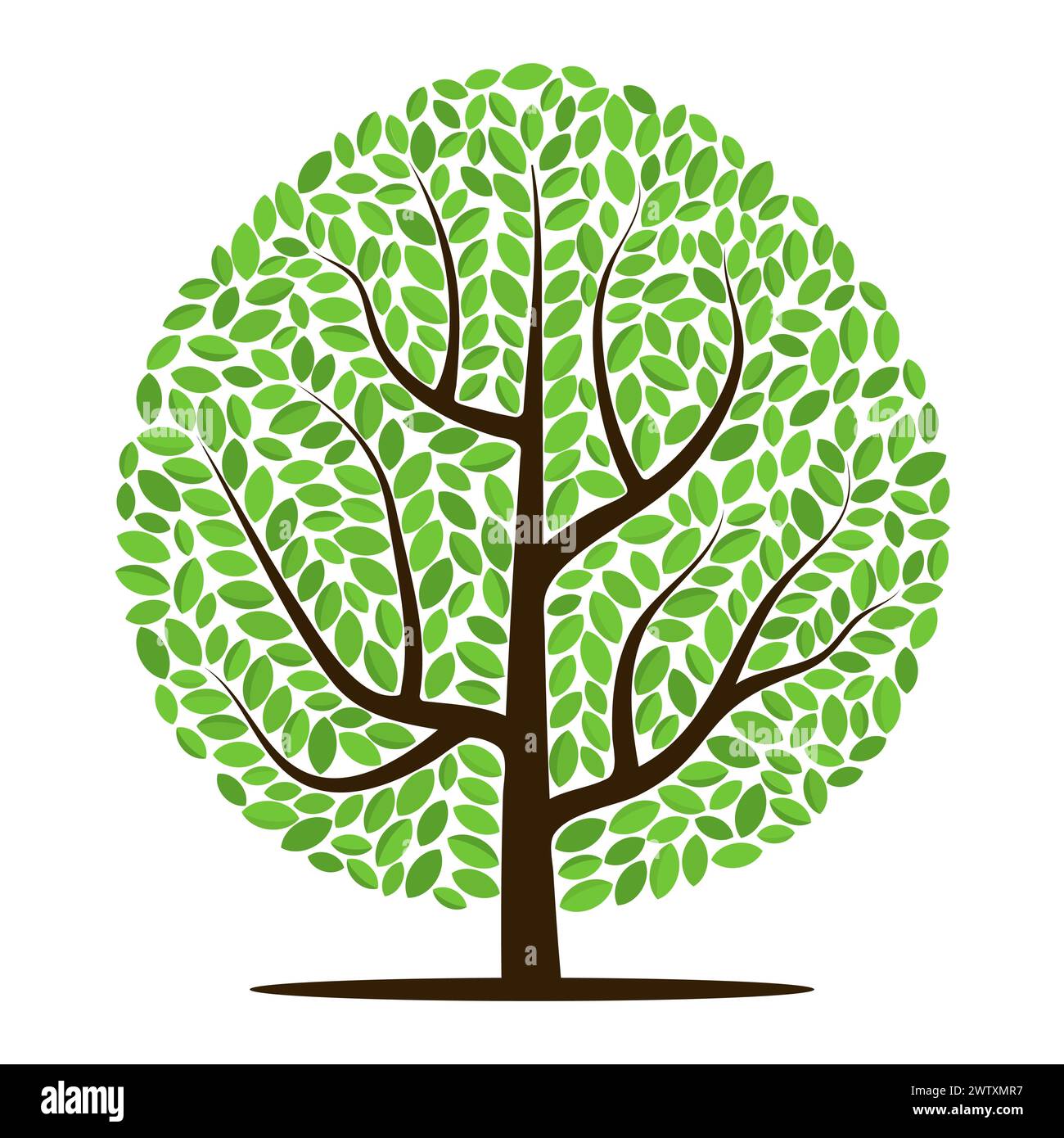 Vector tree with green leaves isolated on a white background Stock ...
