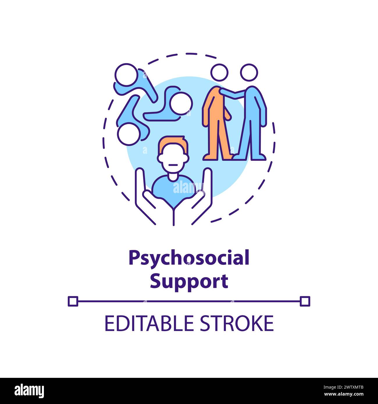 Psychosocial support multi color concept icon Stock Vector Image & Art ...