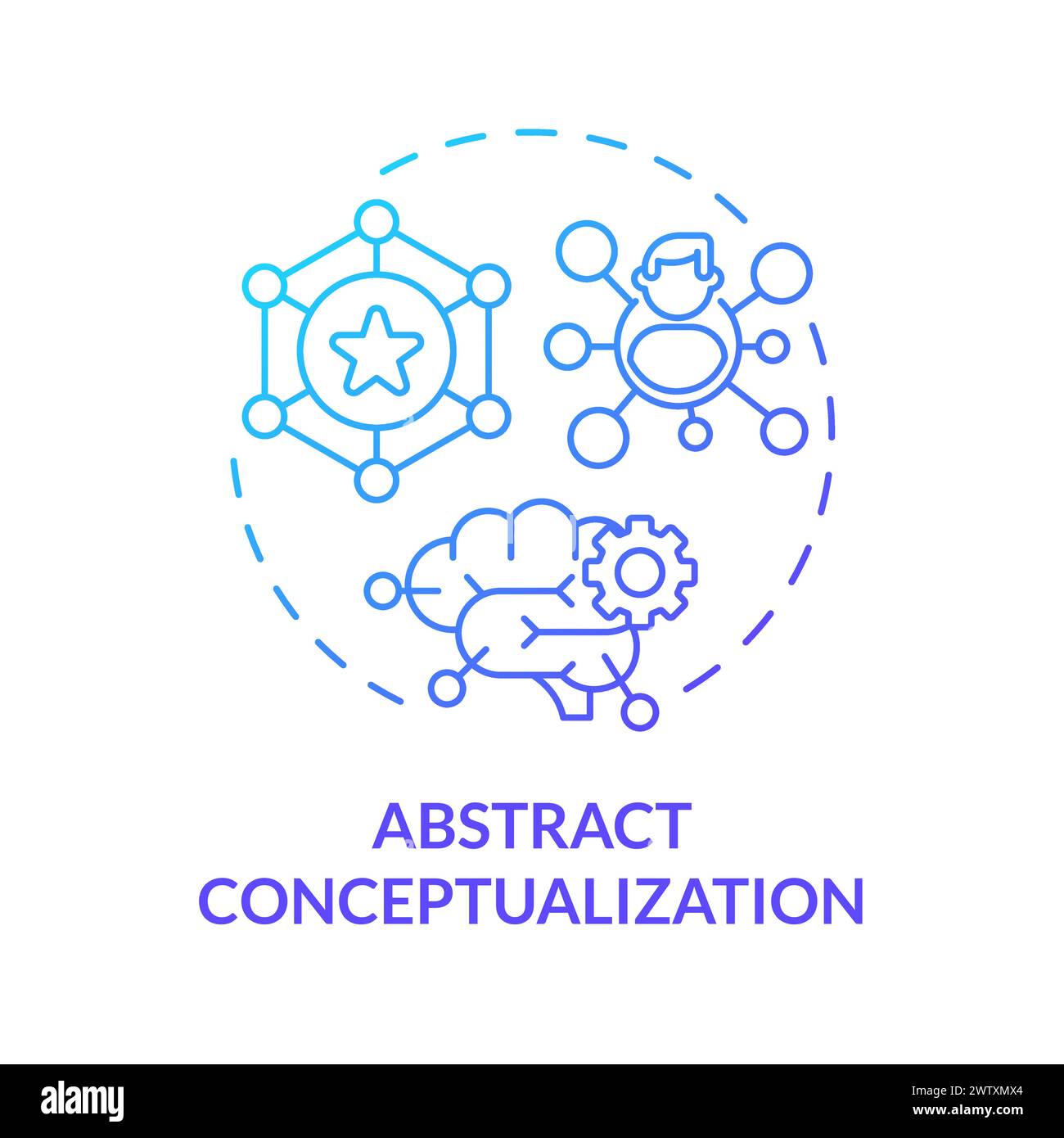 Abstract conceptualization blue gradient concept icon Stock Vector ...