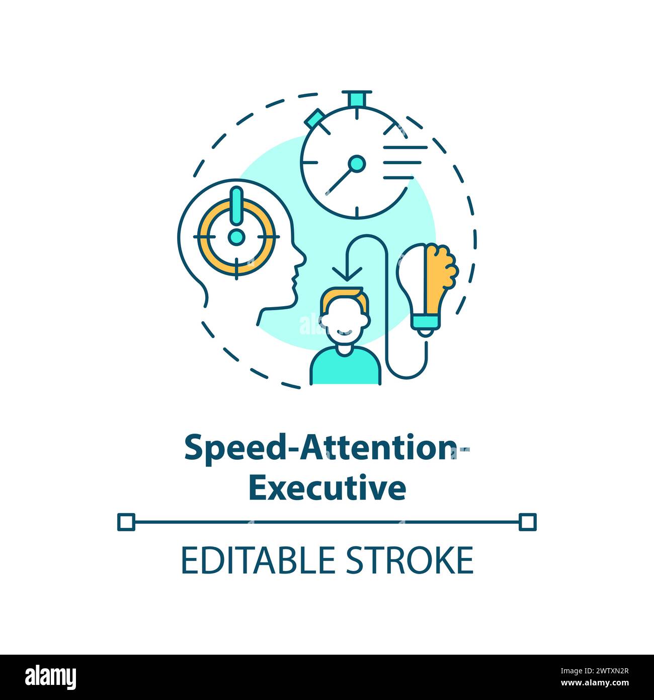 Speed-attention-executive multi color concept icon Stock Vector