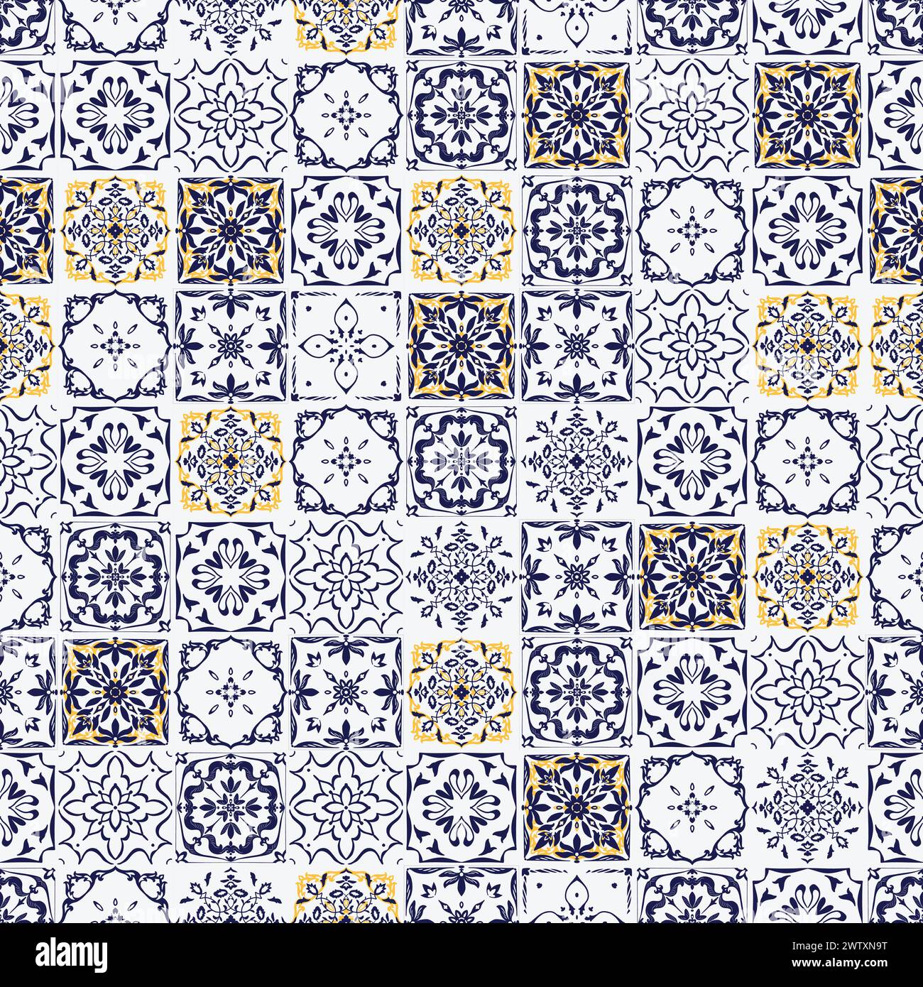 Blue white decorative tiles on Stock Vector Images - Alamy