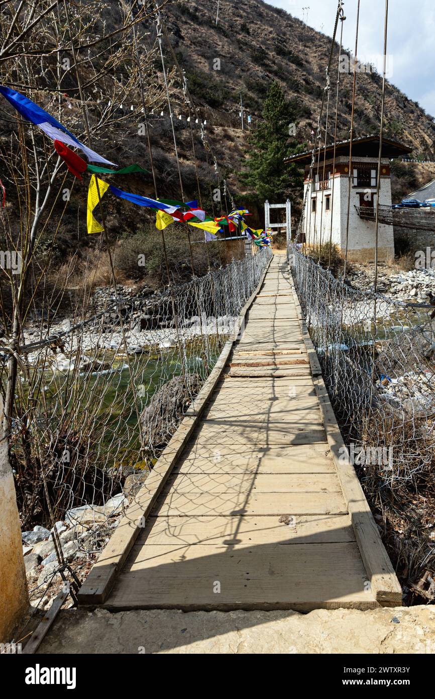A bridge in Bhutan Stock Photo