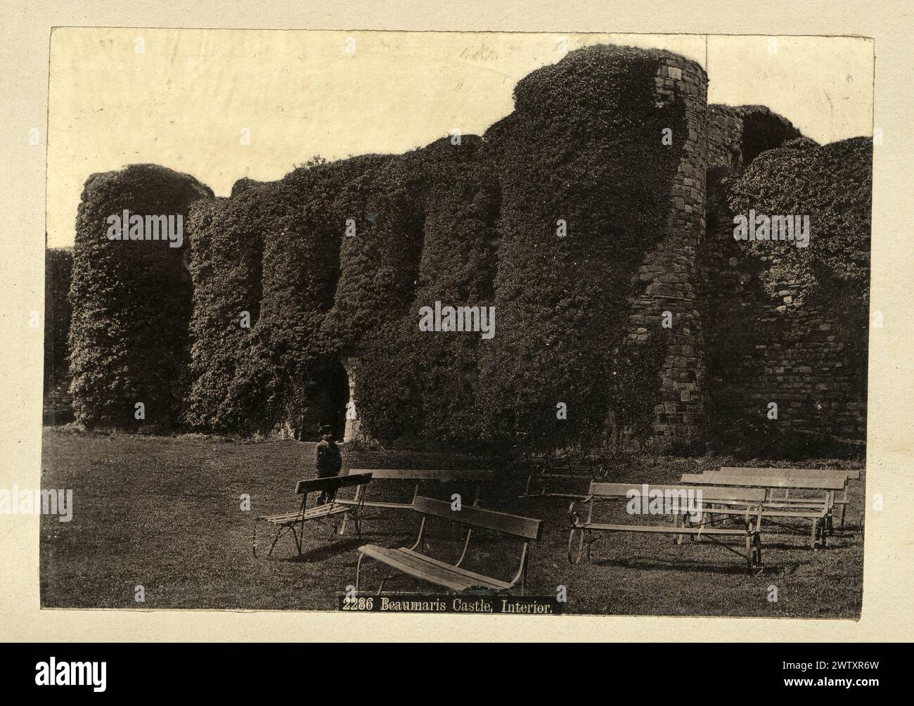 Vintage photograph of Interior of Beaumaris Castle, Anglesey, Wales ...