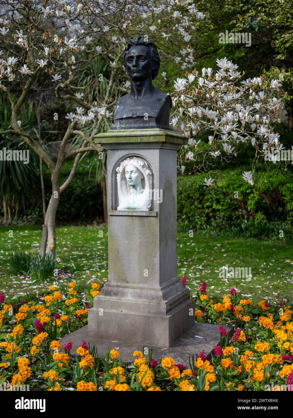 Bust of James Clarence Mangan, St Stephen's Green, Dublin, Ireland Stock Photo