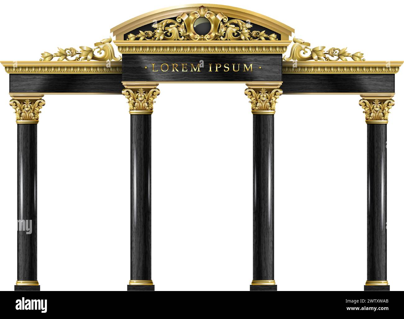 Gold classic frame of the rococo baroque door Stock Vector Image & Art ...