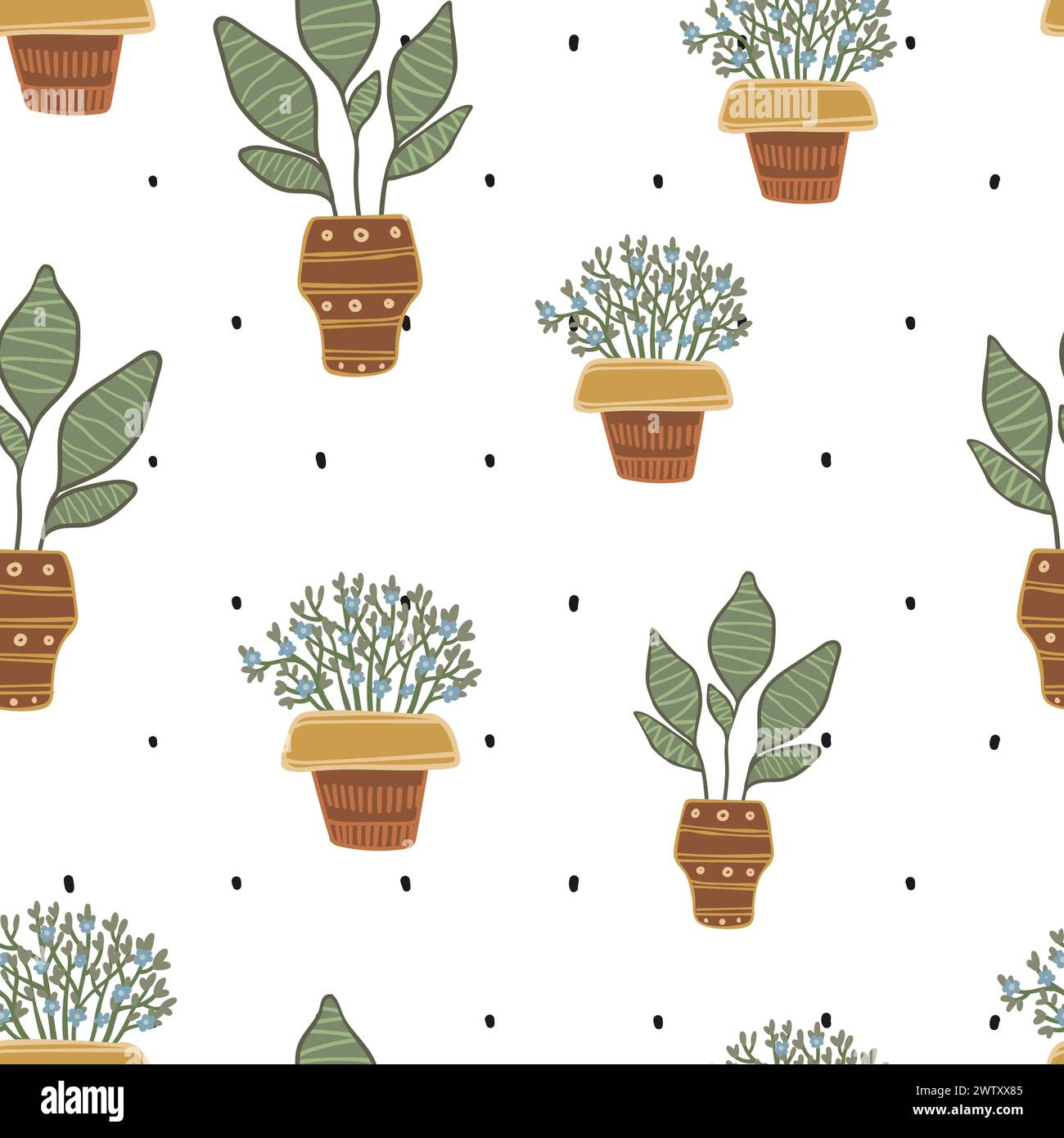 Seamless plants in pots hi-res stock photography and images - Alamy