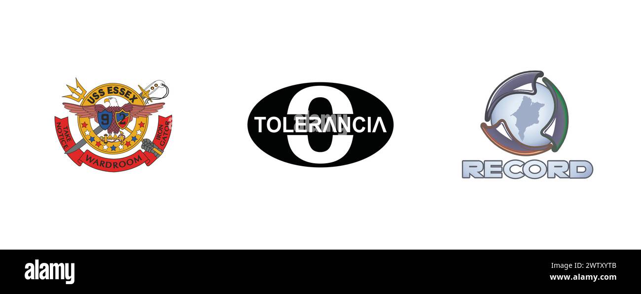 0 Tolerancia al alcohol en las calles de, Eagle, Rede Record.Arts and design editorial logo collection. Stock Vector