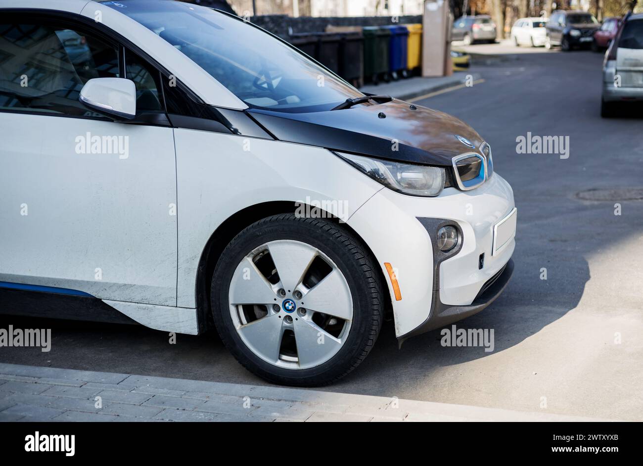 Minsk, Belarus, March 20, 2024 - Electric car BMW i3 parked on street ...