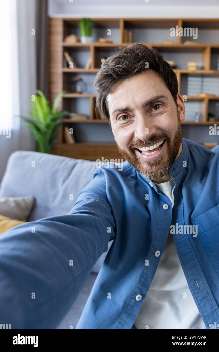 Bearded man taking selfie in hi-res stock photography and images - Alamy