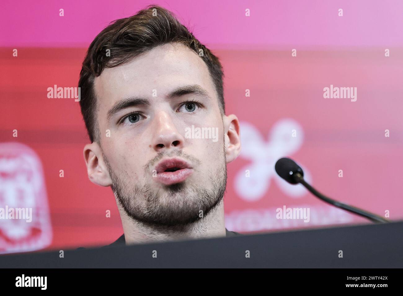 Belgium. 20th Mar, 2024. Belgium's Olivier Deman pictured during a media activity of the