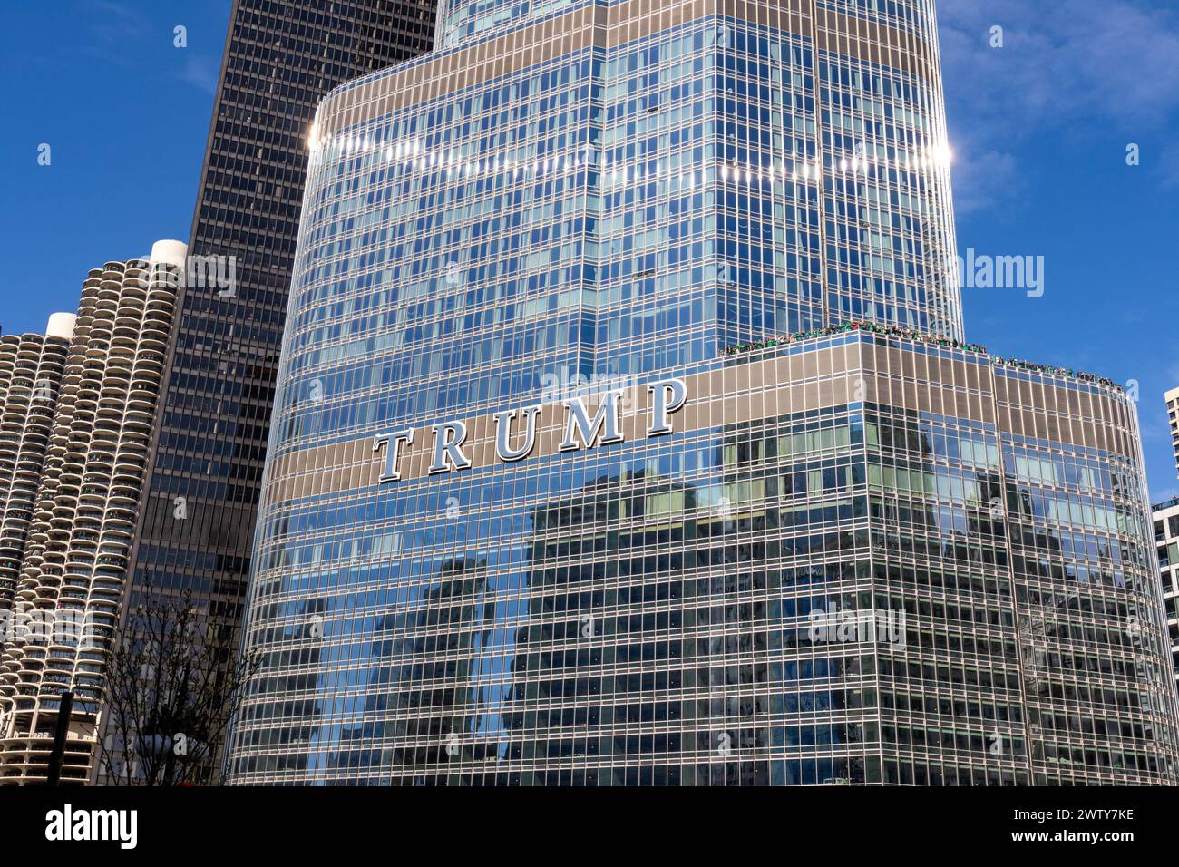 Trump tower building in downtown Chicago Illinois USA Stock Photo