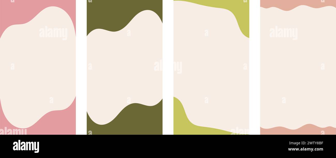 Set of different shapes for headers and footers in vertical stories ...
