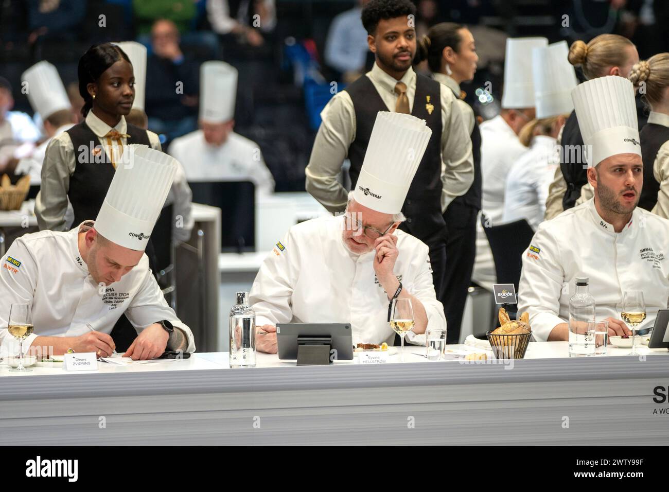 Trondheim 20240319.Judges Eyvind Hellstrom (in the middle) during the
