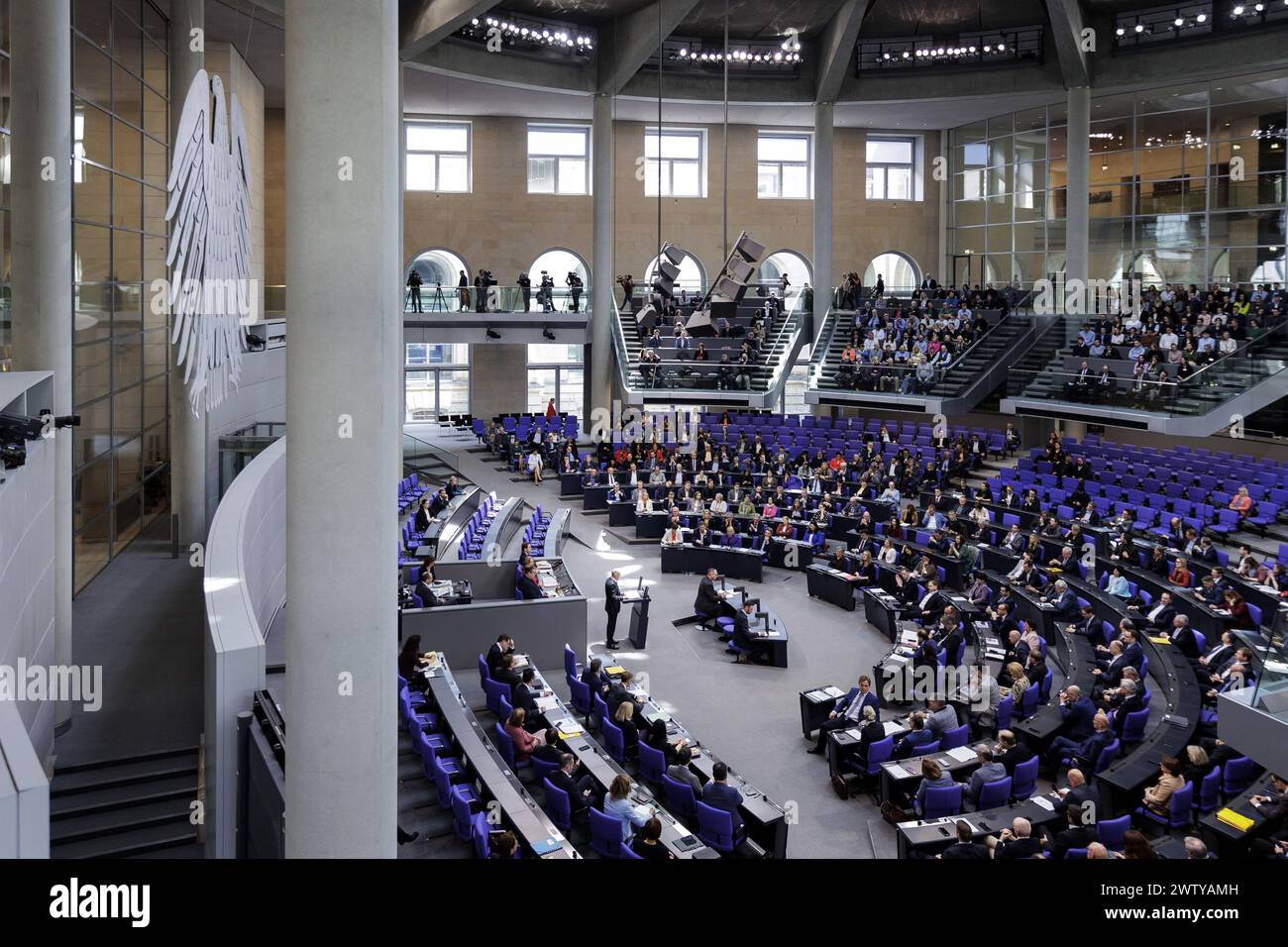 Olaf Scholz, Bundeskanzler, aufgenommen im Rahmen der Regierungserklaerung zum Europaeischen Rat. Berlin, 20.03.2024. Berlin Deutschland *** Olaf Scholz, Federal Chancellor, recorded as part of the government statement on the European Council Berlin, 20 03 2024 Berlin Germany Copyright: xx Stock Photo