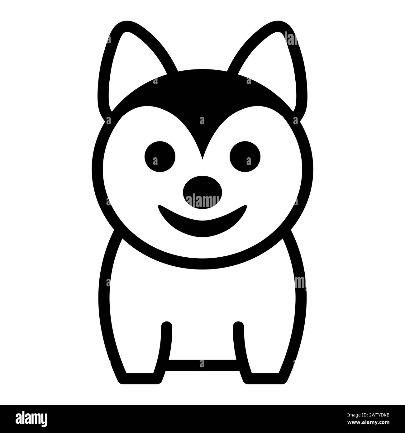 black vector shiba inu icon on white background Stock Vector Image ...