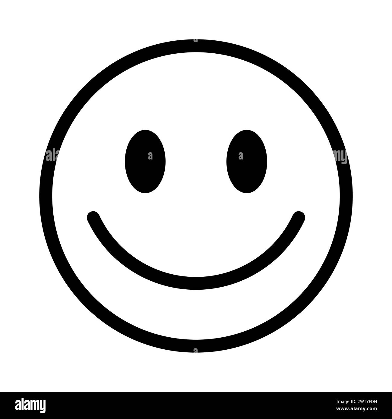 black vector smile emoji icon on white background Stock Vector