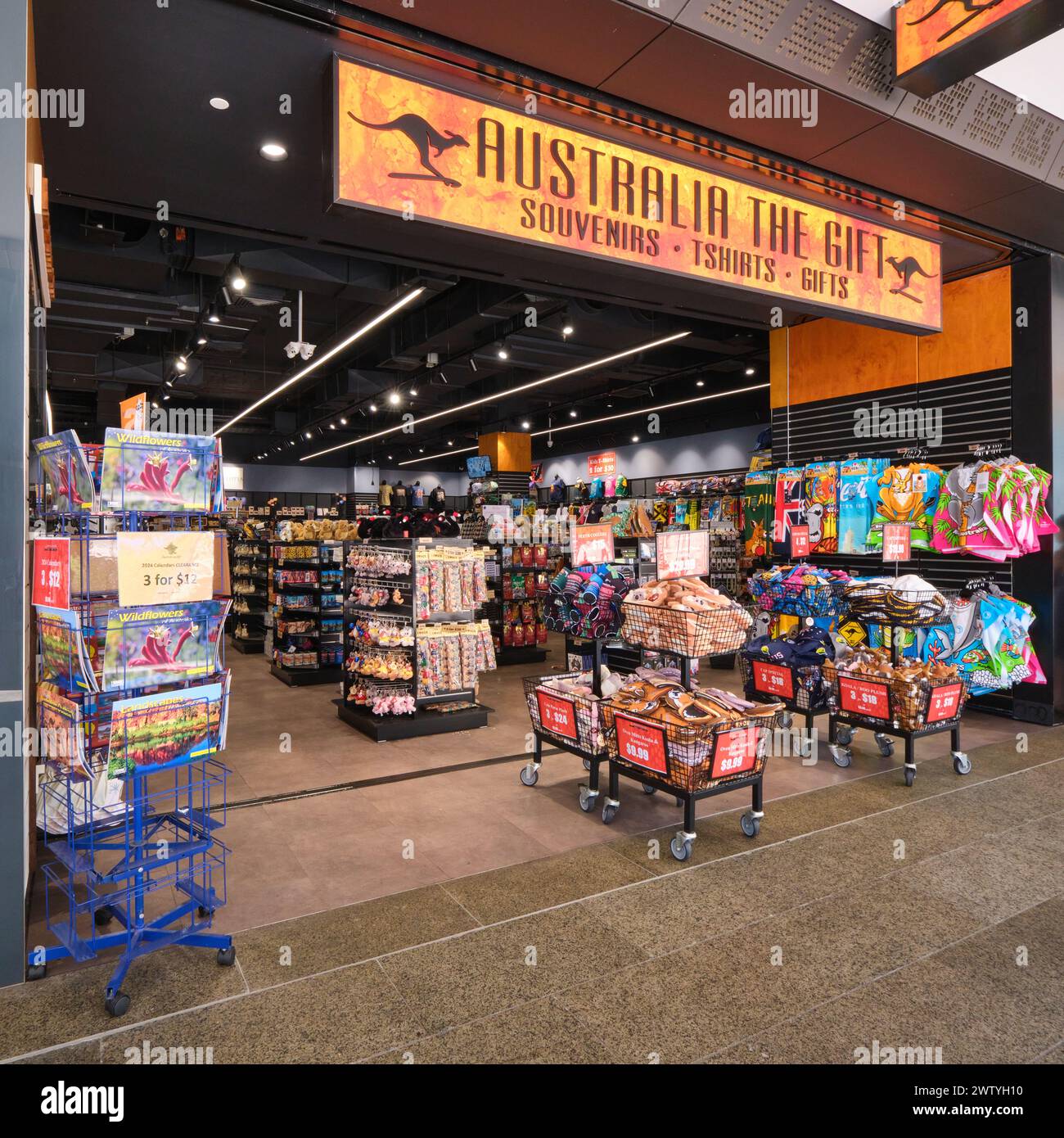 Australia the Gift store specialising in souvenirs and gifts for tourists in Forrest Place in the city, Perth, Western Australia. Stock Photo