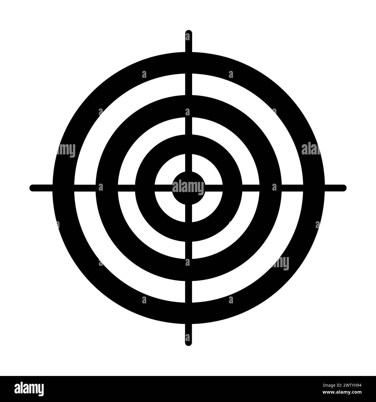 black vector target icon on white background Stock Vector Image & Art ...