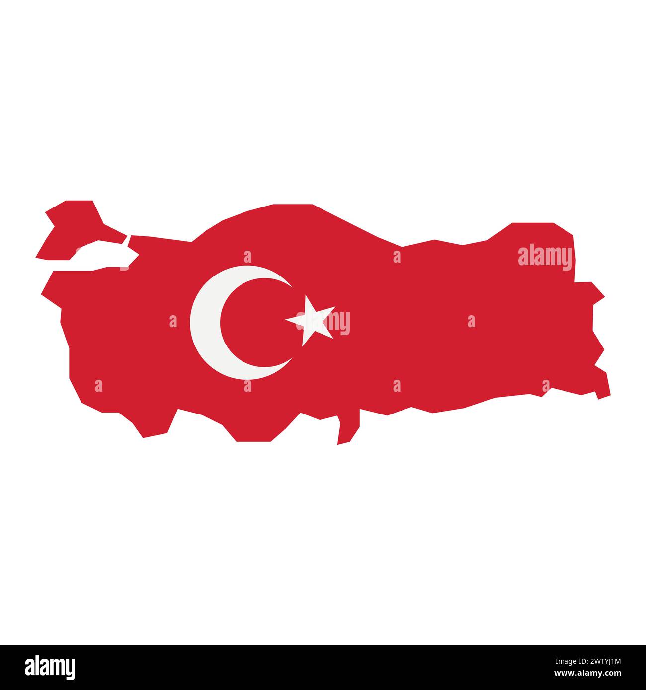 vector turkey map flag on white background Stock Vector