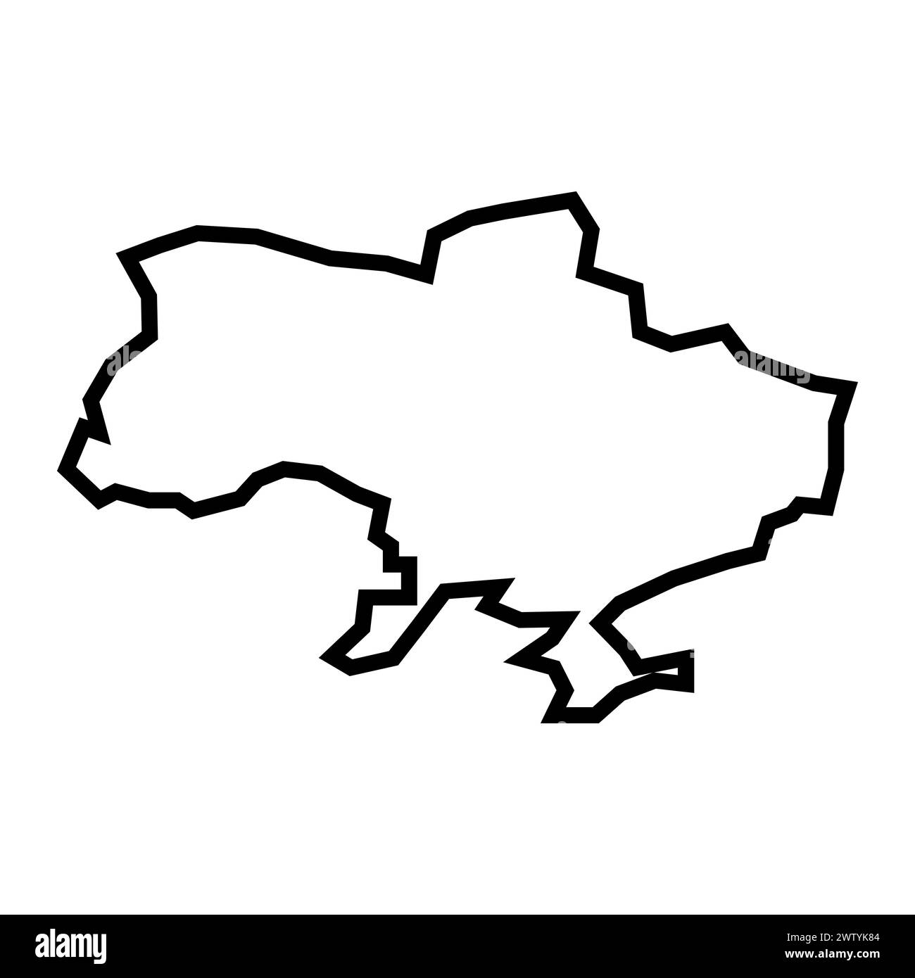 vector ukraine outline map on white background Stock Vector Image & Art