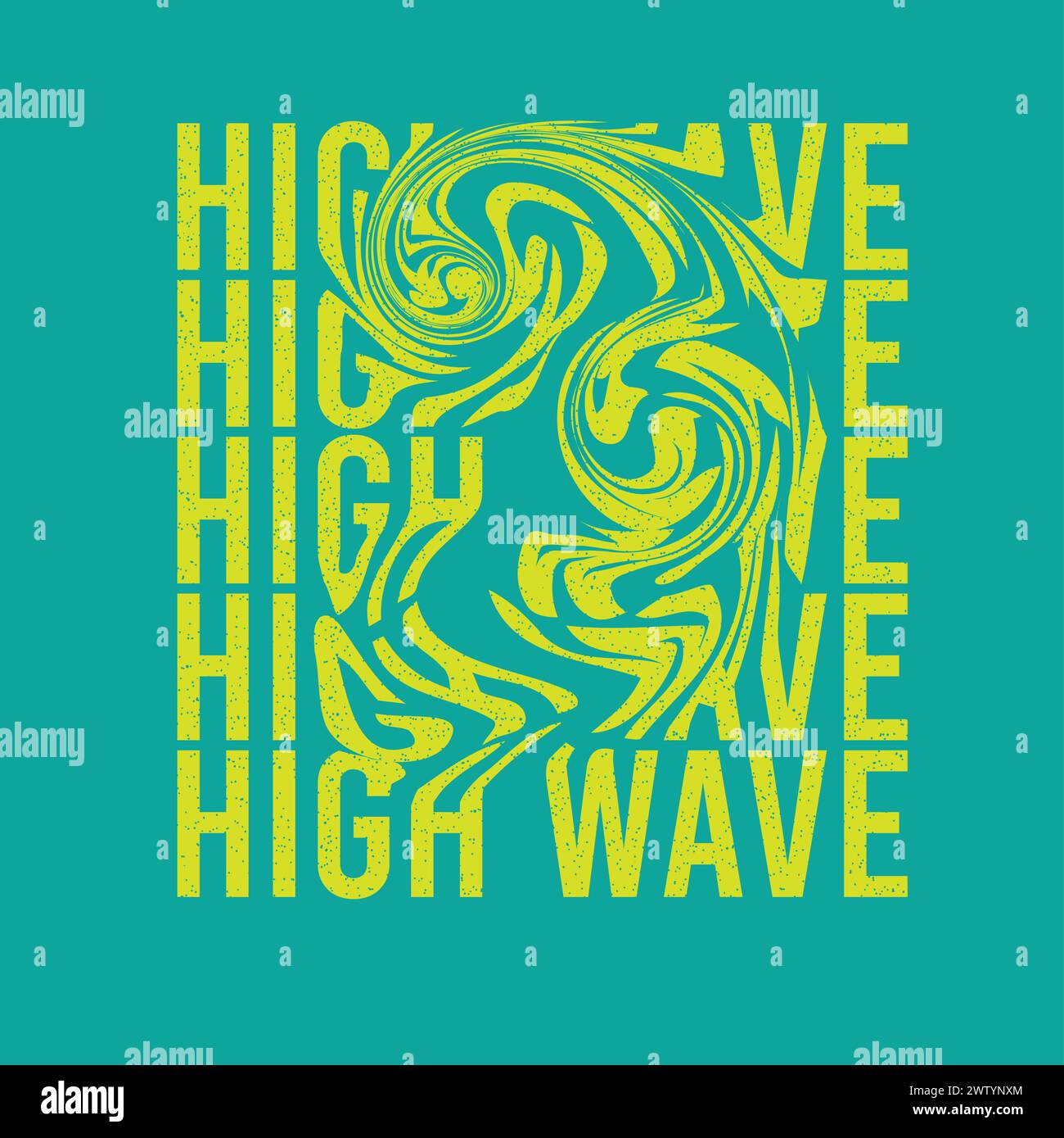 high-wave-typography-beach-surfing-graphic-t-shirt-print-design-vector