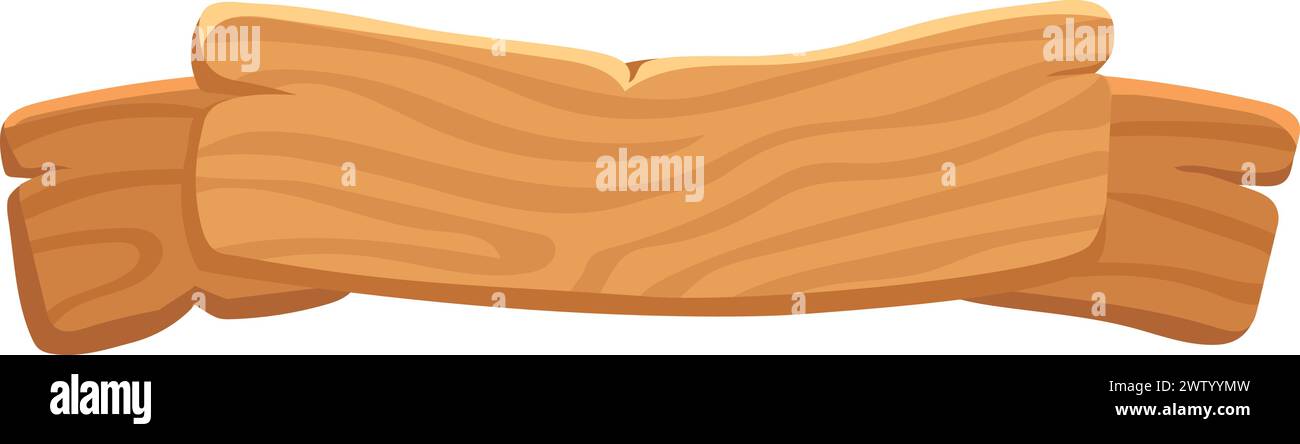 Wooden banner. Empty board. Cartoon natural plank Stock Vector Image ...