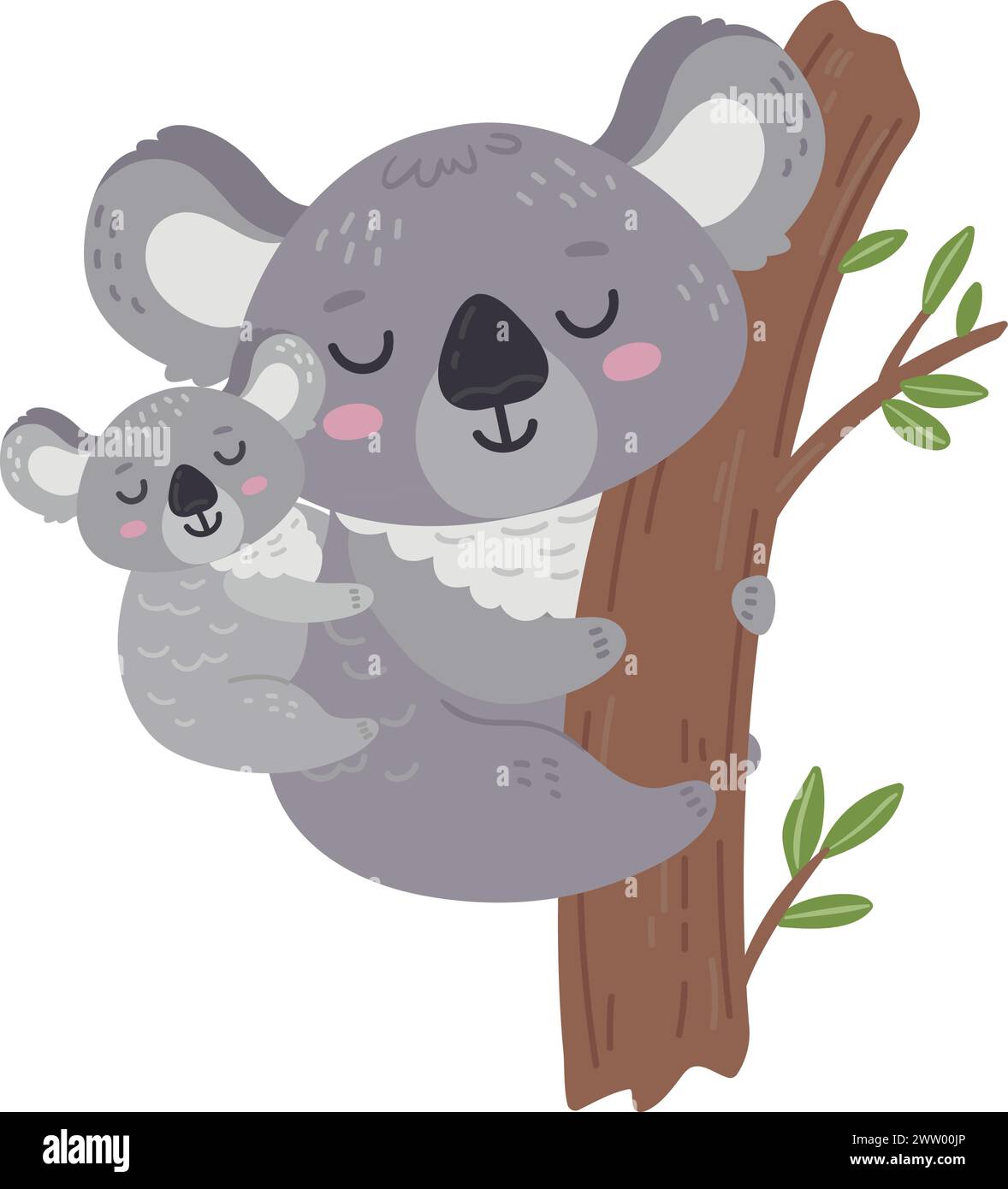Cute koala animal mom Stock Vector Images - Alamy