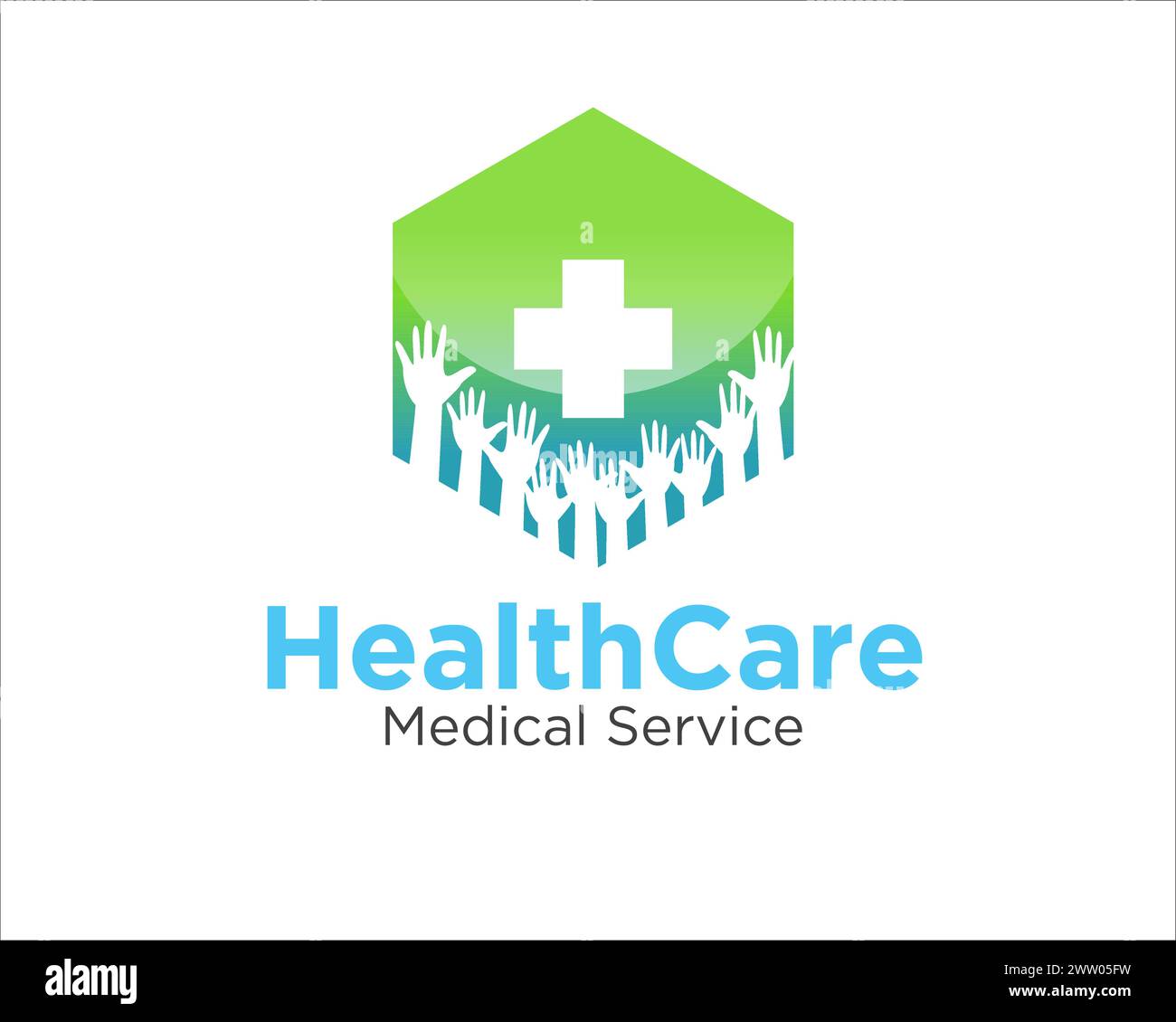 hexagonal and cross health care logo designs for medical service Stock ...