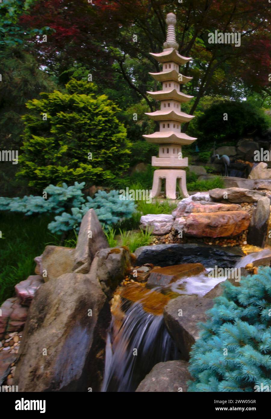 A formal Japanese style garden Stock Photo