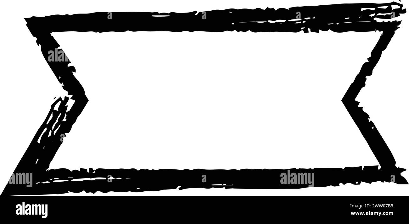 Ribbon banner, abstract rectangle label frame border in grunge texture ...