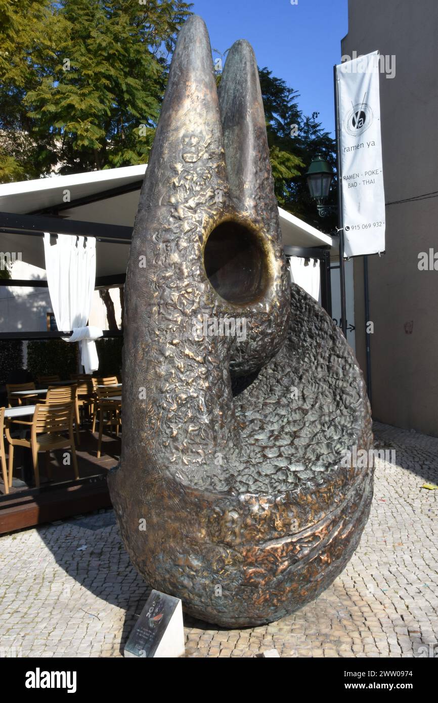 Sculpture en bronze à Faro Stock Photo